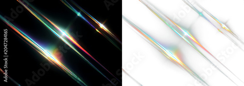 Holographic glass prism with luminous rainbow depth PNG