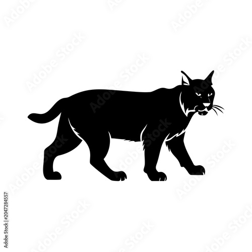 bobcat icon silhouette illustration for wildlife and nature design