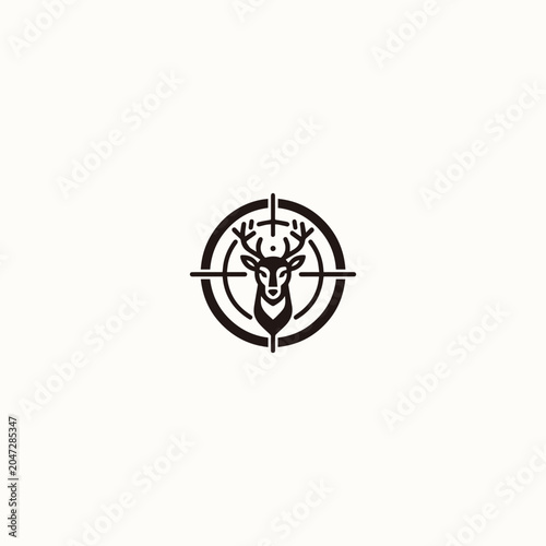 Deer target logo vector icon illustration