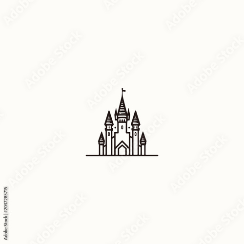 Castle logo vector icon illustration