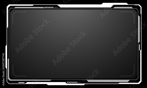 HUD frames white grey user interface elements design modern technology futuristic control panel screen digital hologram window gaming menu touching cyber monitor set on black background vector