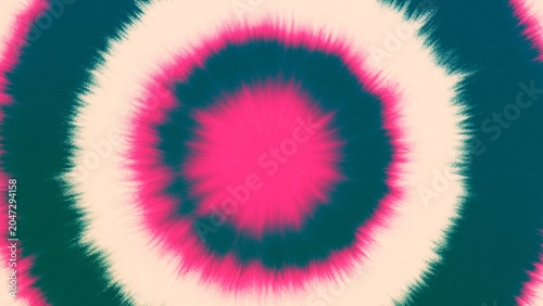 Pink Teal Tie Dye Radial Burst Circular Abstract Background