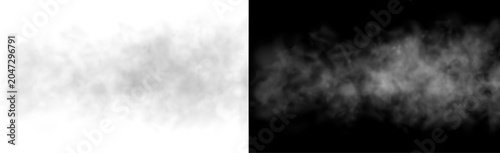 Schilderij op canvas Steam and mist png with floating smoke particles, soft vapor cloudiness, transparent isolated background, abstract air motion, chemical atmosphere and realistic texture design