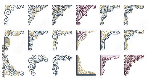 Vintage Embroidery Corner Designs and Ornamental Patterns
