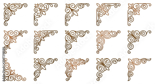 Elegant Gold Corner Decorative Ornaments