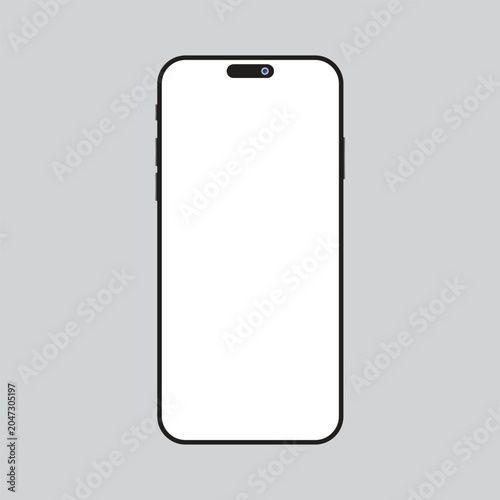 Modern Smartphone Front View Mockup on Gray Background