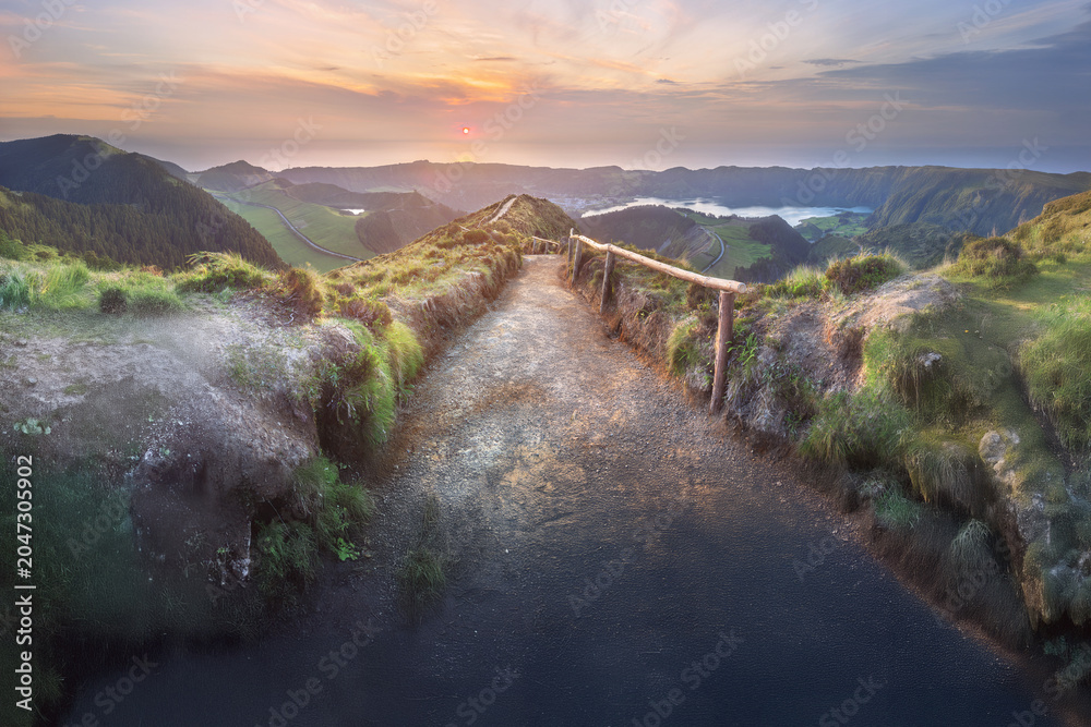 Fototapeta premium Sao Miguel Island and lake Ponta Delgada, Azores