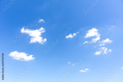 Photography Clear Blue Sky with Few Small White Fluffy Clouds