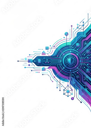 Annual report cover, futuristic technology concept