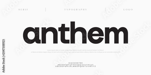 Schilderij op canvas Anthem, Abstract sport modern alphabet logo font
