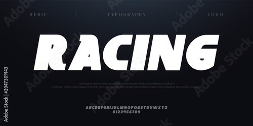 Cuadro en lienzo Racing, Sport Modern Future Logo Alphabet Font and Number