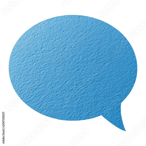 light blue textured chat bubble, minimalist social icon material, blank text box design element