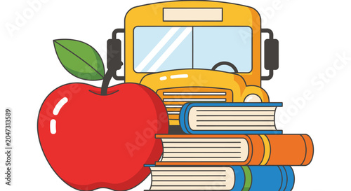 Foto School Bus Books Apple Education 3.