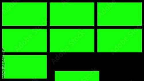 Multi screen display with green screen chroma key
