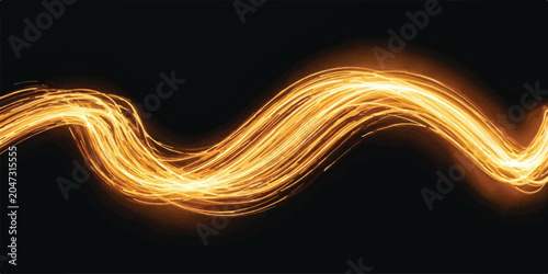 Photos Dynamic golden light streak abstract background with abstract background movemen