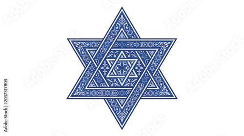 Foto Blue Star of David Symbol Design.
