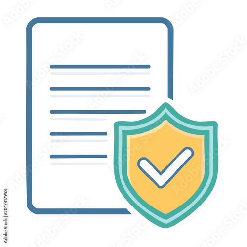 Document with Shield and Checkmark Icon