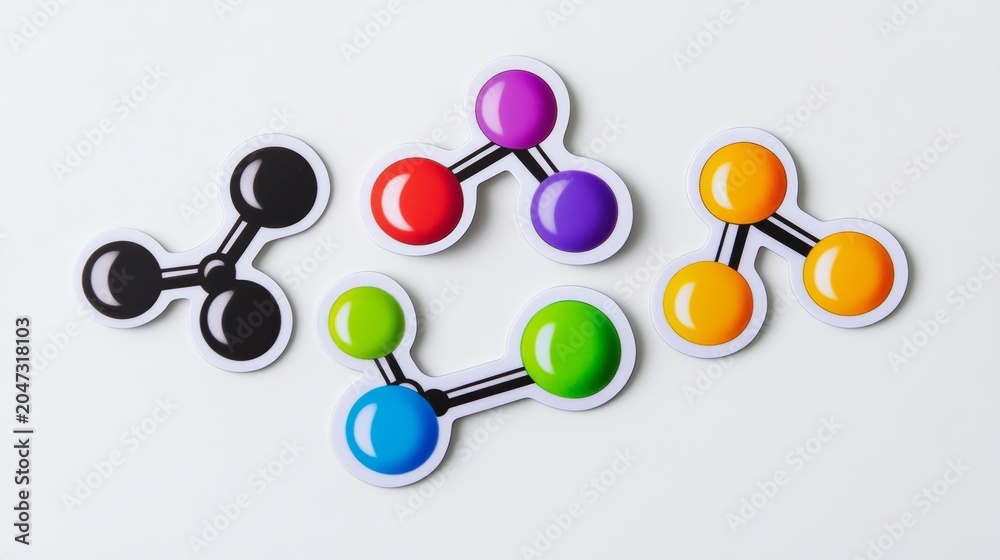 Fototapeta premium Sticker Design of Molecule Illustration