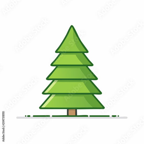 Stylized Green Christmas Tree Icon