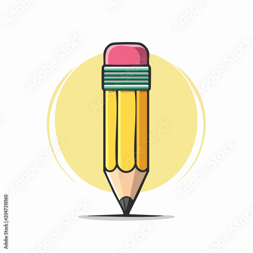 Yellow Pencil with Pink Eraser Icon