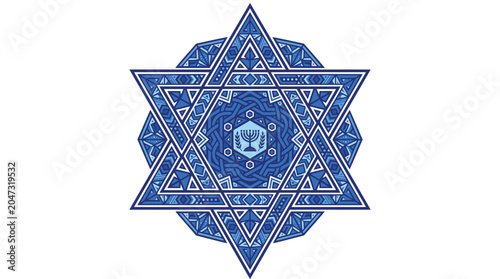 Foto Blue Star of David Religious Symbol.