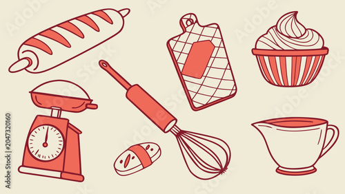 Baking equipment and kitchen essentials set with potholder culinary equipment