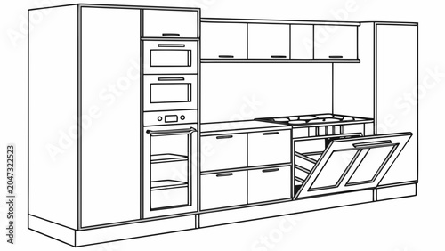 Photos Modern built-in kitchen wall unit with appliances cabinetry appliances