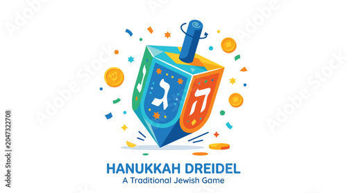 Canvastavla Hanukkah Dreidel Traditional Jewish Game.