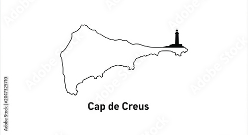 Black and white Cap de Creus map.