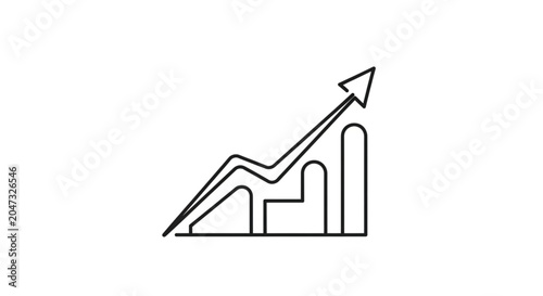 Billede på lærred Increasing Business Growth Chart Graph.
