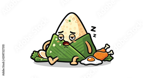Bild auf Leinwand Cartoon Sushi Character with Emotion.