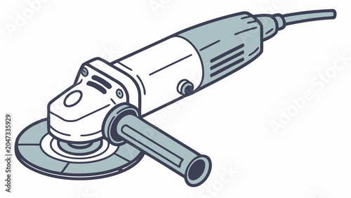 Bild auf Leinwand Professional electric angle grinder power tool illustration with electric