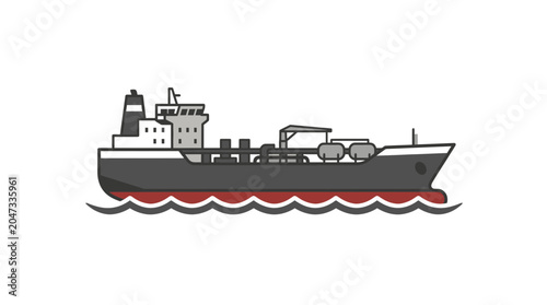 Photos Modern Cargo Ship Illustration on Water with Waves - Maritime Transport and Logi