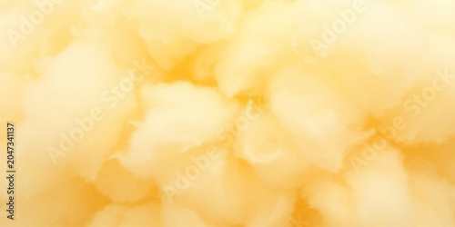 Принти на полотні Close-up abstract texture of fluffy, golden, and yellow cotton candy, appearing soft, sweet, and delicate
