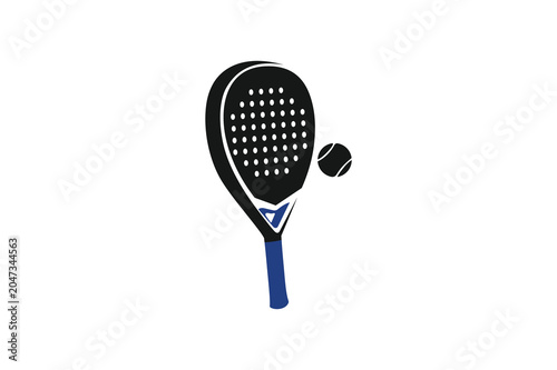 Padel logo, Padel Racket and Ball Vector Logo Icon Design for Sports Club and Tournament