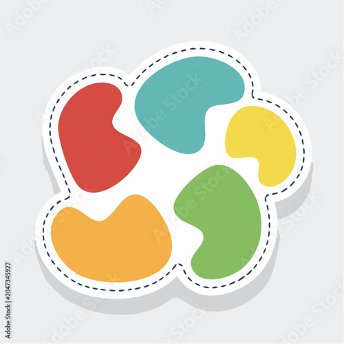 Colorful Abstract Blob Shapes Sticker