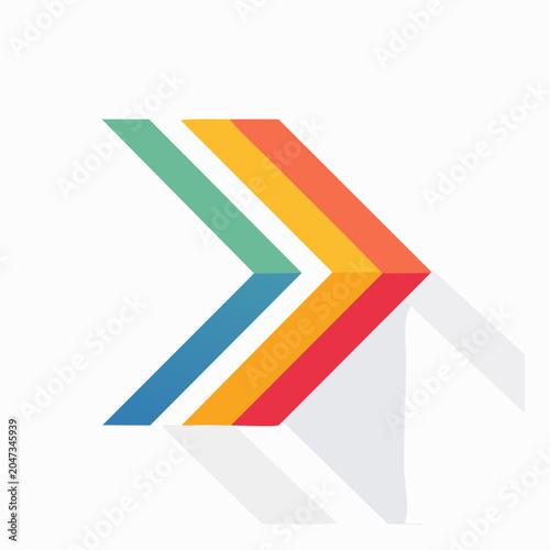 Colorful Arrow Graphic with Shadow
