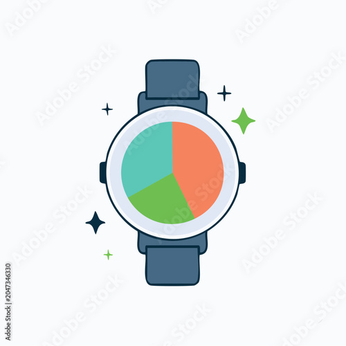 Smartwatch with pie chart display