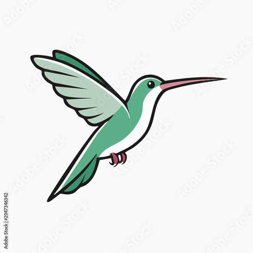 Stylized Hummingbird in Flight