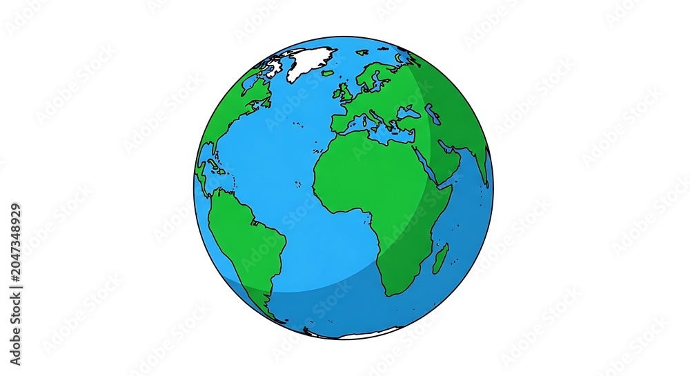Obraz premium Stylized illustration of planet earth with solar system