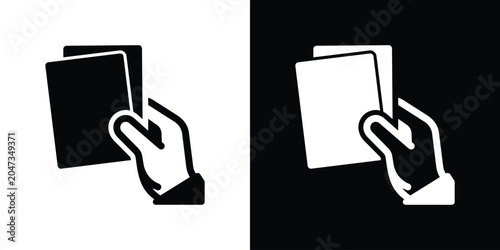 Photos Hand holding penalty cards vector icon