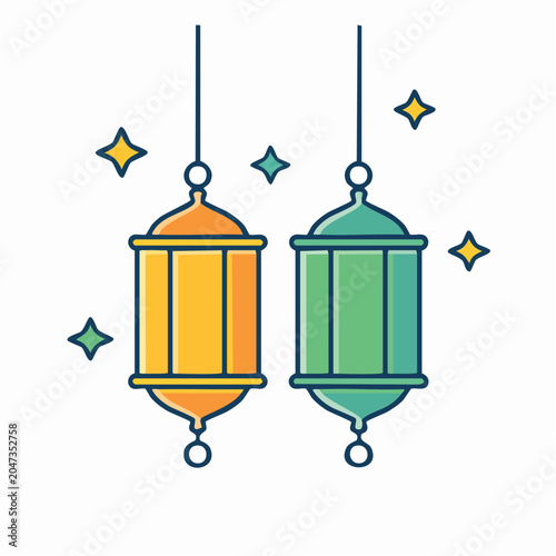 Islamic Lanterns with Stars
