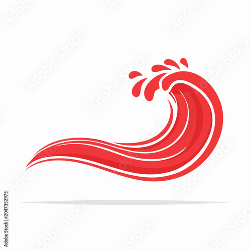 Stylized Red Wave Icon