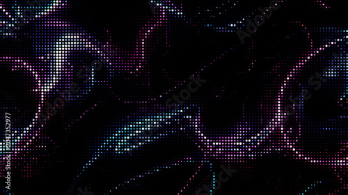 Abstract Halftone Dot Pattern Background with Neon Gradient Effect