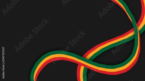 Vibrant Juneteenth Celebration Background with PanAfrican Colors and Flowing Ribbons.