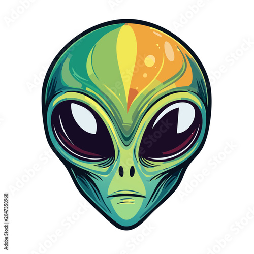 Stylized alien head illustration