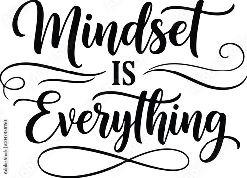 Obraz na plátne Mindset is everything inspiring typography for self improvement and positive thi