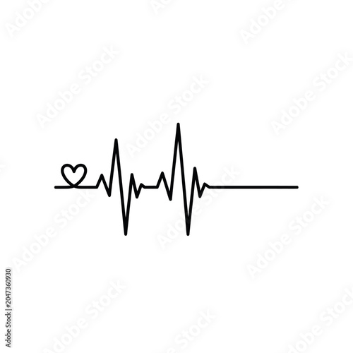 Celebrate the steady pulse of life and health with this elegant and modern heartbeat illustration.