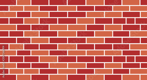 Seamless red and orange brick wall pattern texture illustration for architectural background