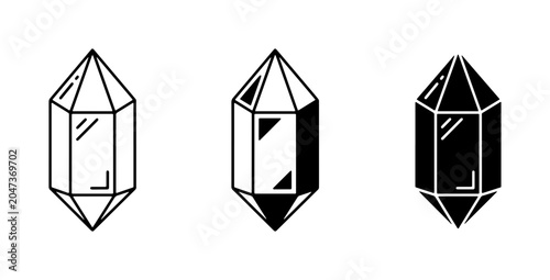 Canvas-taulu Gemstone Icons, Crystal Shapes, Mineral Facets, Geometric Forms, Vector Elements